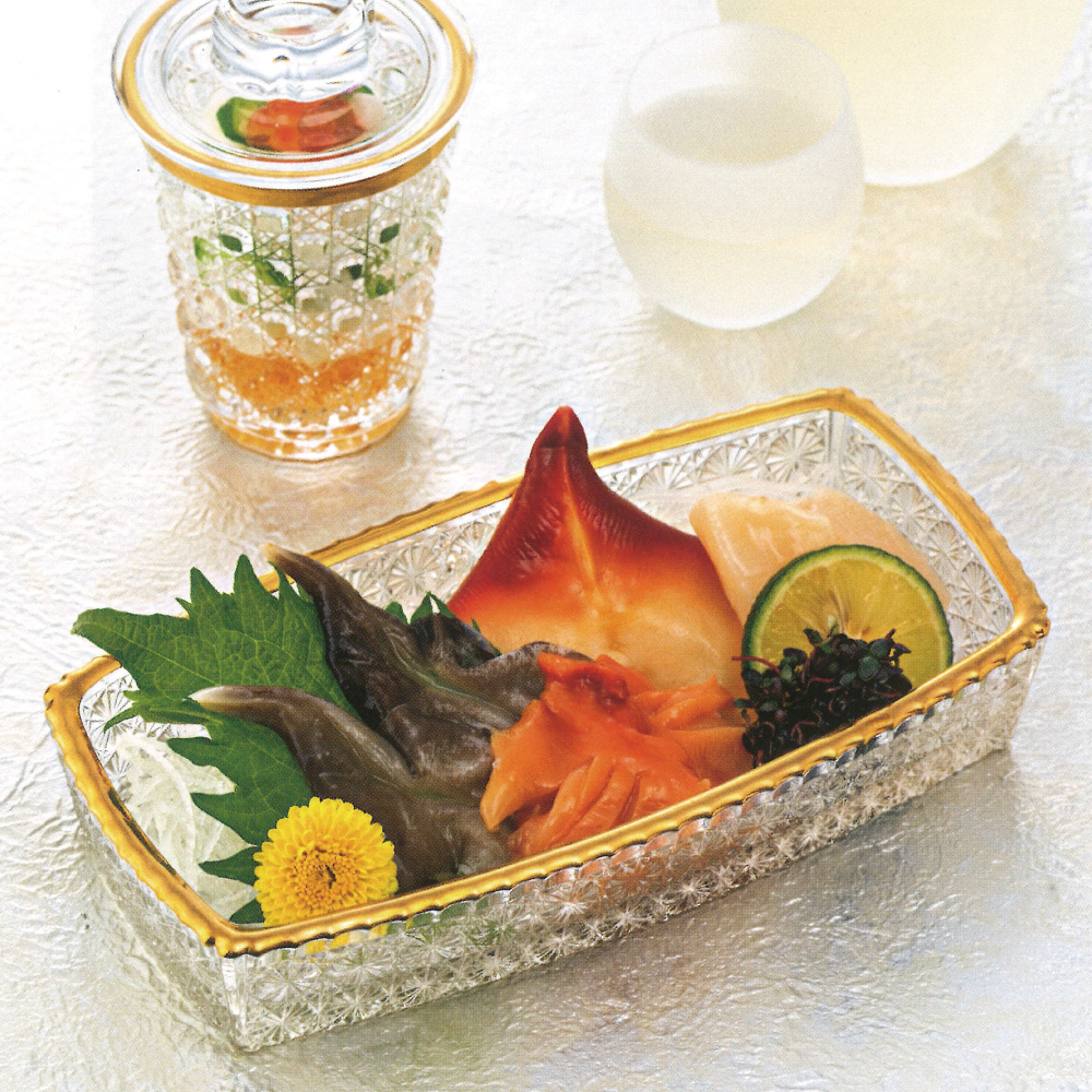 淑雅向付金付 169x88x32H #210251 | 水崎硝子の取扱いは、関谷幸吉商店オンラインSHOP